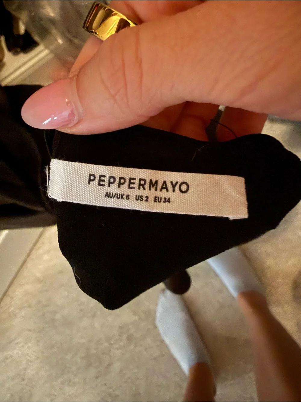 Peppermayo Black Backless Halter Satin Gown - Picture 2 of 3